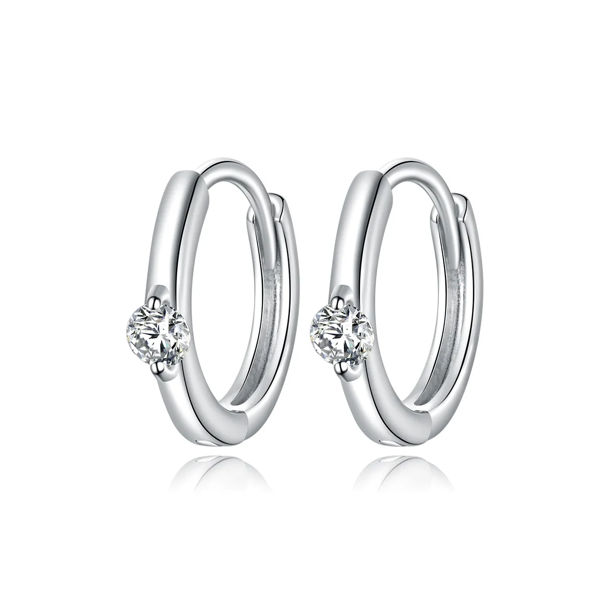 Cercei rotunzi Tip Pandora cu Diamant strălucitor din argint - SCE1050-A