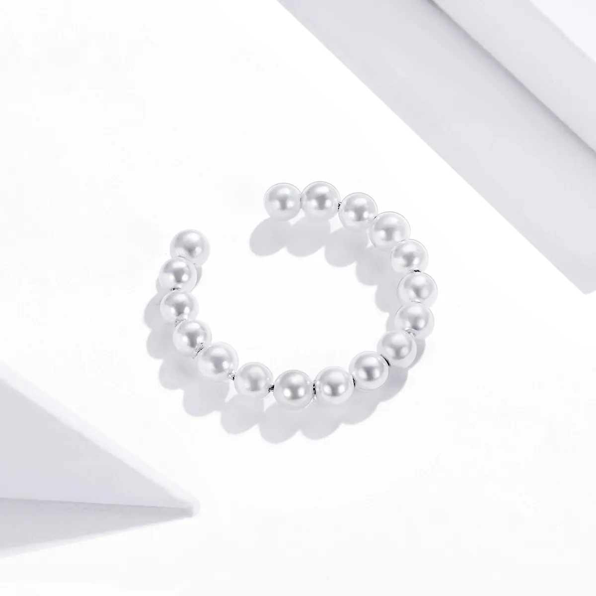 Urechi Clip Tip Pandora perla simplă din argint - SCE1010