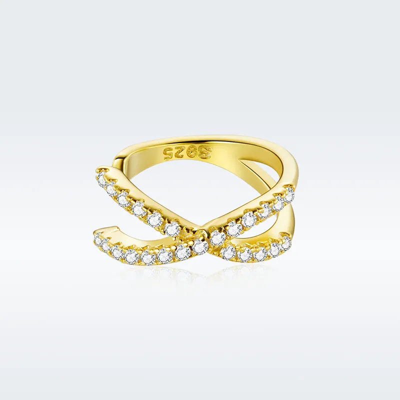 (imagine pentru) Urechi Clip Tip Pandora Traversa placat cu aur de 14 k - SCE997-B - Vizualizare 3