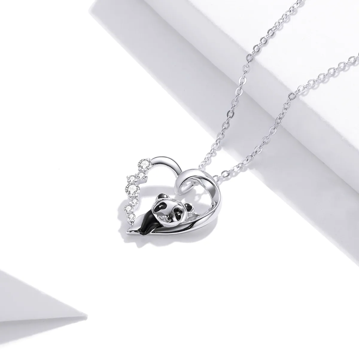 Colier Tip Pandora cu Cute Panda Mic din argint - SCN453