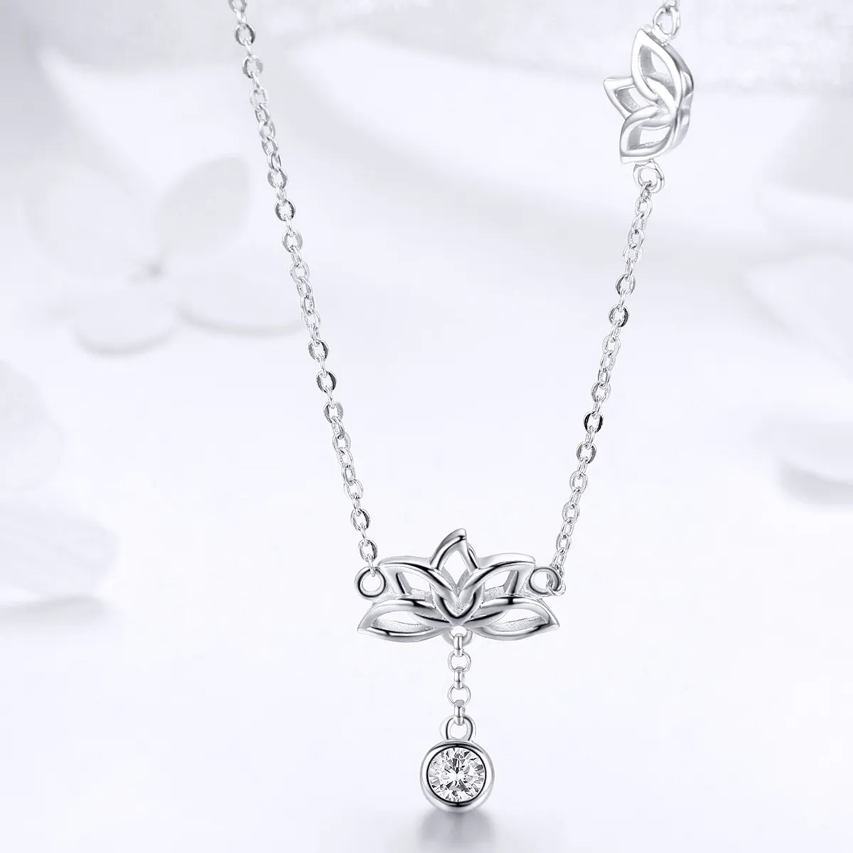 Colier Tip Pandora cu Lotus proaspăt din argint - BSN012