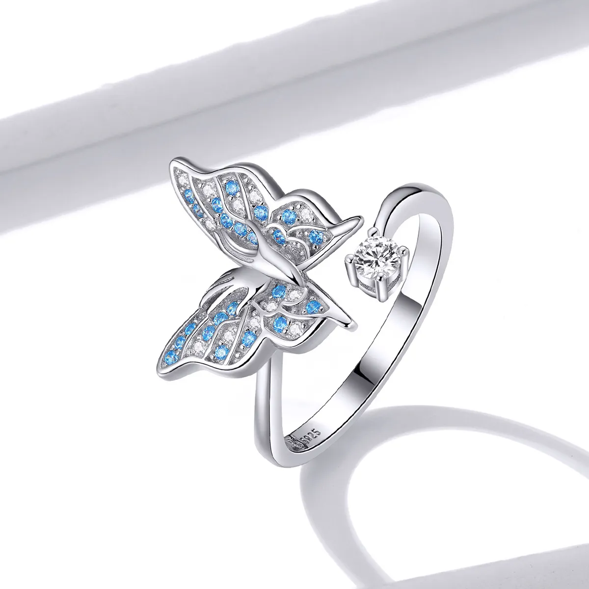 Deschide inele Aripa Fluture din argint - BSR098