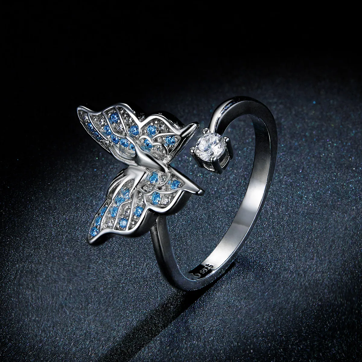 Deschide inele Aripa Fluture din argint - BSR098