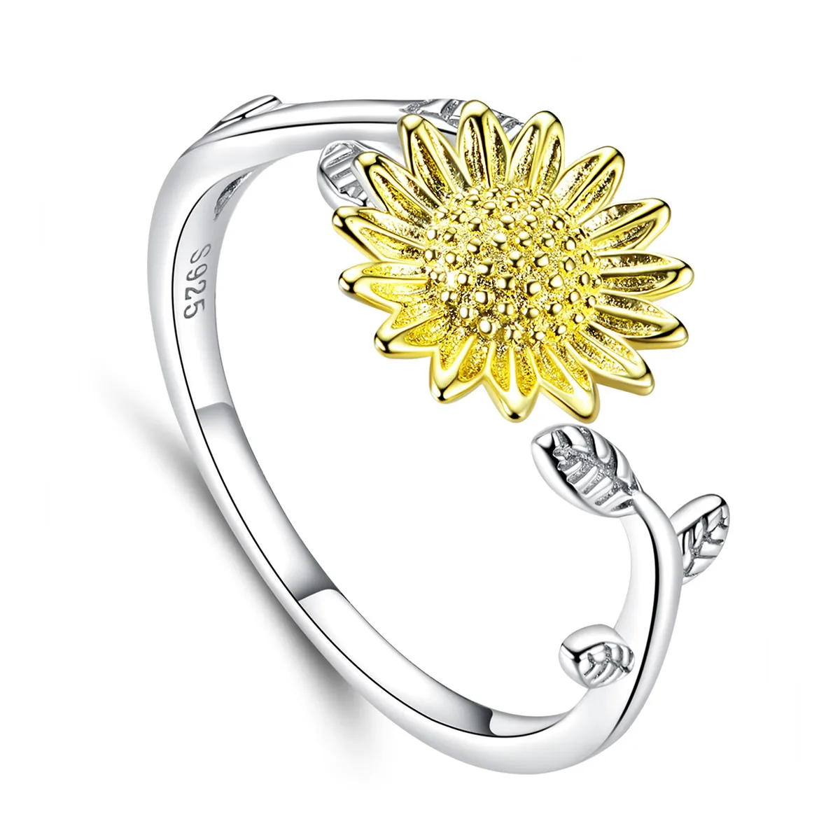 Deschide inele Floarea-soarelui de aur în două tonuri în două nuanțe - SCR596