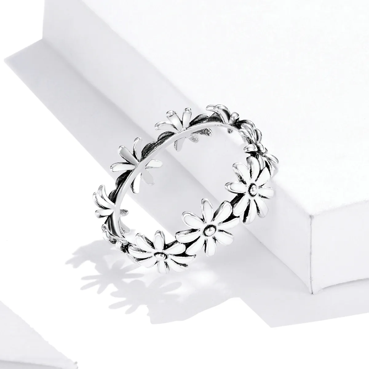 Inel Tip Pandora cu Bandă de flori din argint - SCR670
