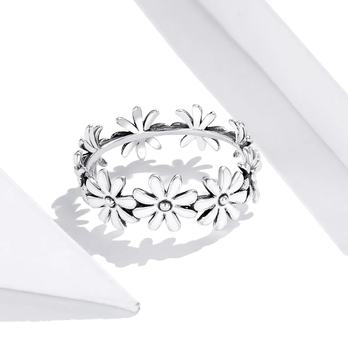 Inel Tip Pandora cu Bandă de flori din argint - SCR670