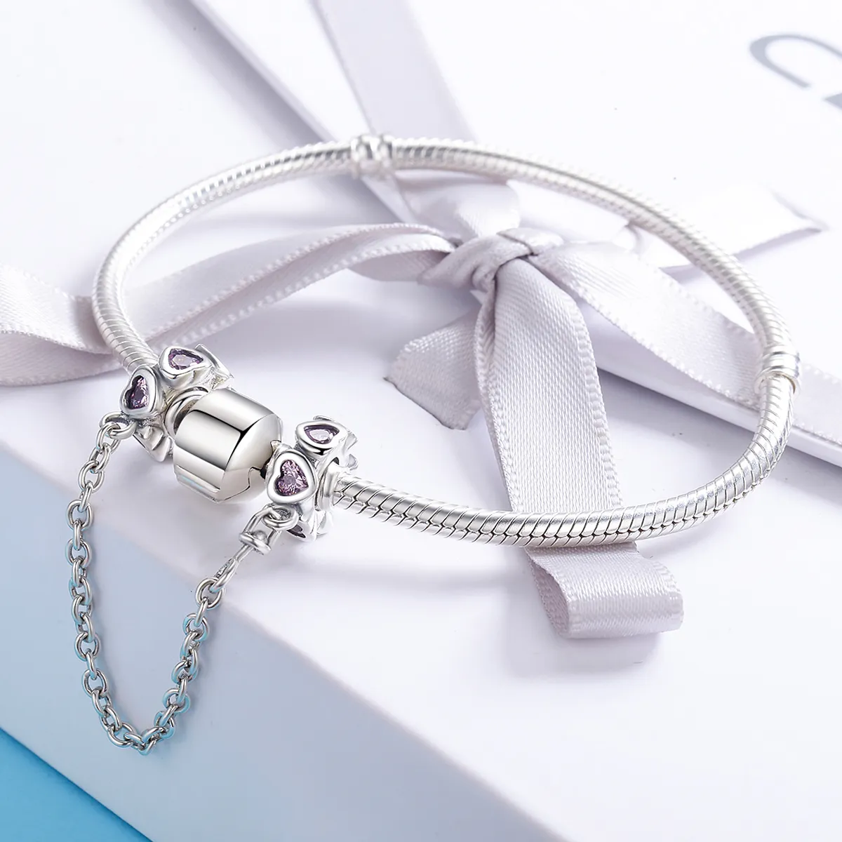 Lanț de siguranță Tip Pandora cu Inimă parfumată din argint - SCC562