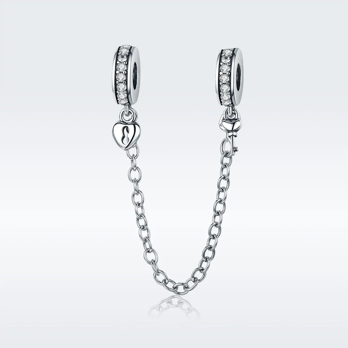 Lanț de siguranță Tip Pandora cu Numai Iubirea din argint - SCC606