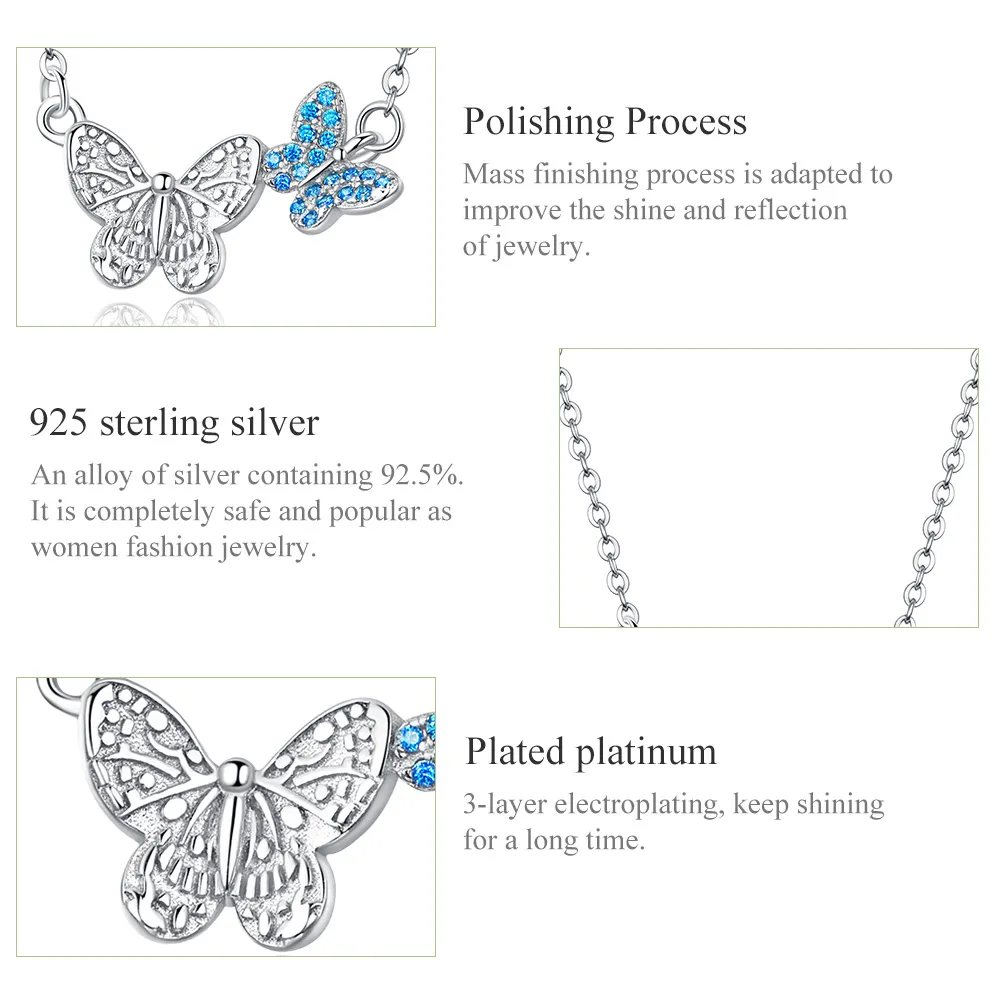 Set de bijuterii Fluture în două tonuri din argint - SET007