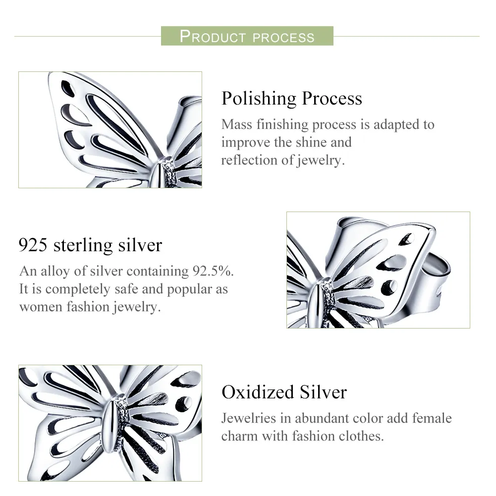 Set de bijuterii Fluturi Dream în două tonuri din argint - SET003