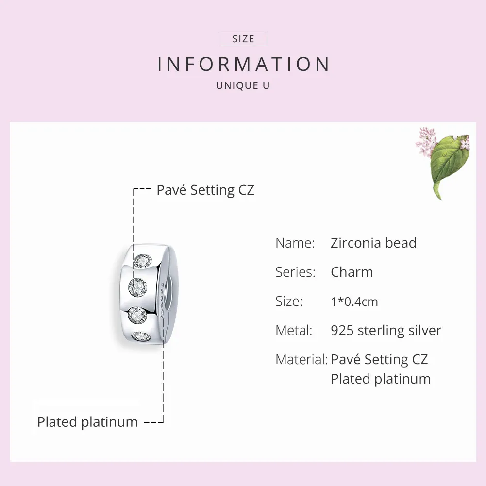 Talisman de tip distanțier Tip Pandora cu Zirconiu din argint - BSC165