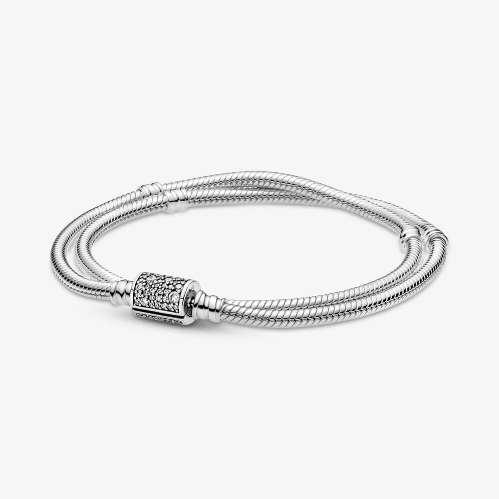 brățară/colier pandora moments cu închidere cilindră dublă cu lanț de șarpe 599544c01 d