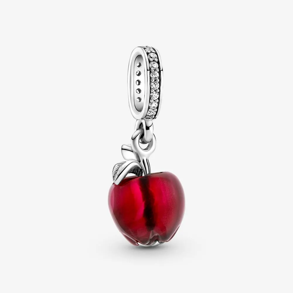 Charm PANDORA din sticlă de Murano cu măr roșu - 799534C01