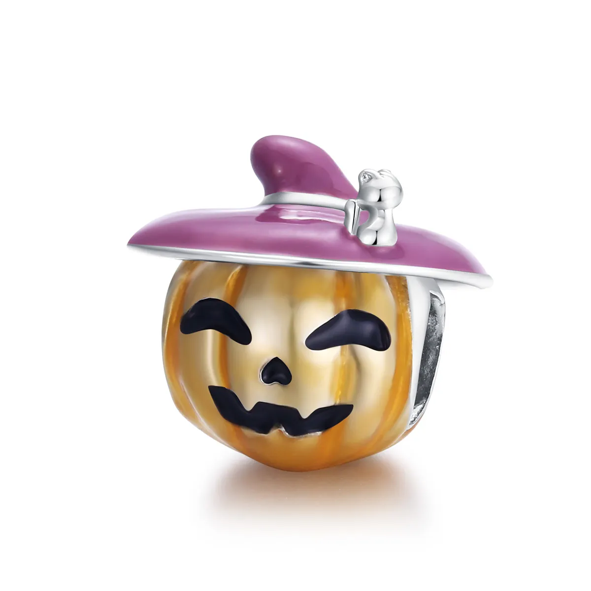 ciondanelă de argint în stil pandora cu dovleci de halloween bsc329