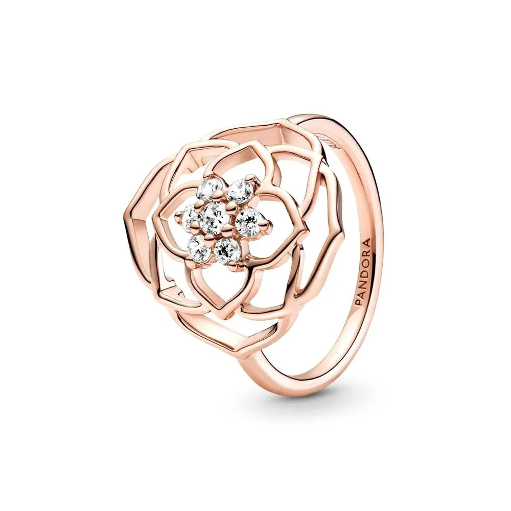 inelul de clarație pandora cu petale de trandafir rose 189412c01