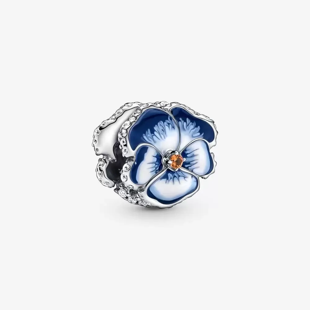 pandora floare albastră cu panseluțe 790777c02