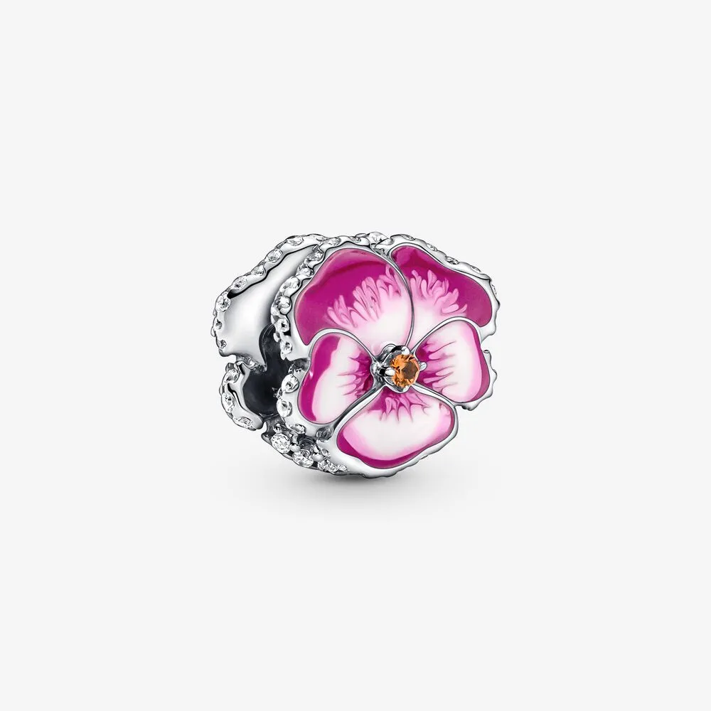 pandora floare cu violetă roz pandantiv 790777c01