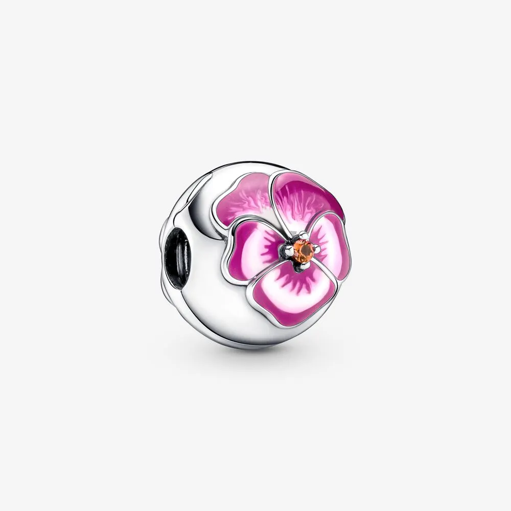 pandora floare roșie cu clip pansy 790772c01