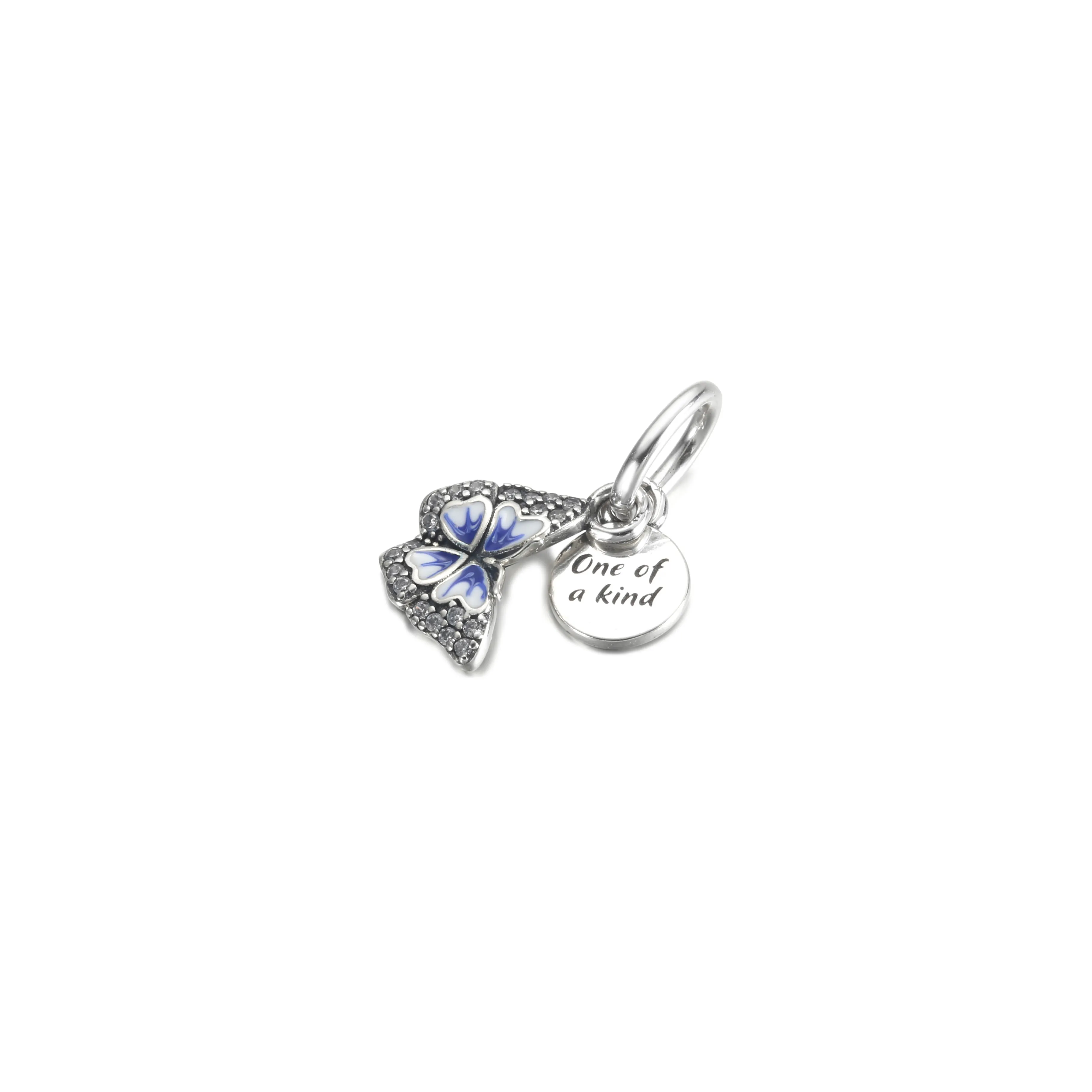 PANDORA Fluture Albastru & Ciondol Cu Citat - 790757C01