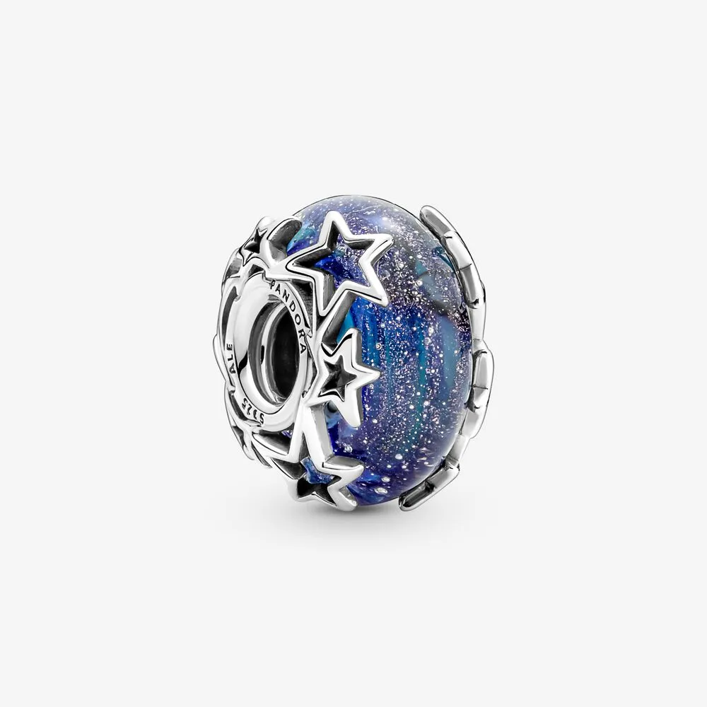 pandora galaxy albastru pandantiv star murano 790015c00
