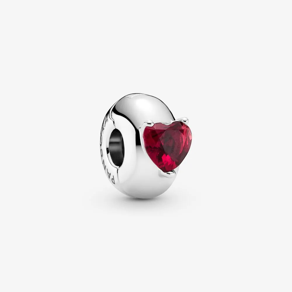 PANDORA Inimă Roșie Sclipitoare Clip de Farmec - 799203C01