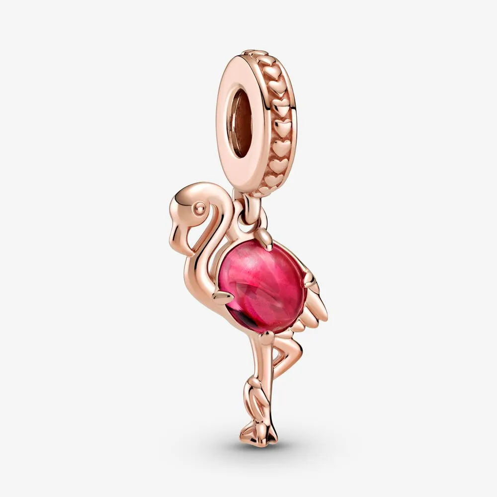 pandora pandantiv flamingo din sticlă murano roz 789431c01