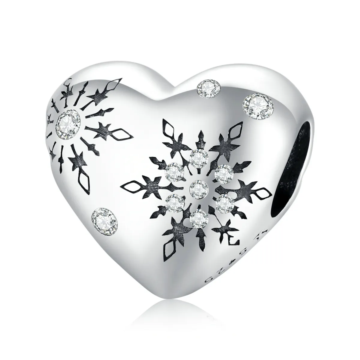 pandora stil argint charm cu dragoste și fulgi de zăpadă scc1982