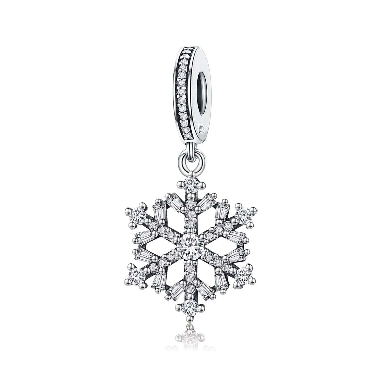 Pandora Stil Argintiu Căsuță cu Fulgi de Zăpadă din Cristal - SCC266