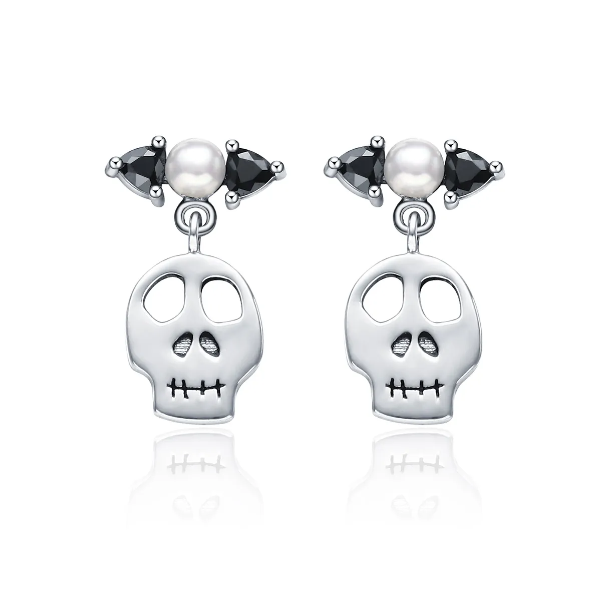 stilul pandora cercei dangle argintii cu cranii personalizate vse084