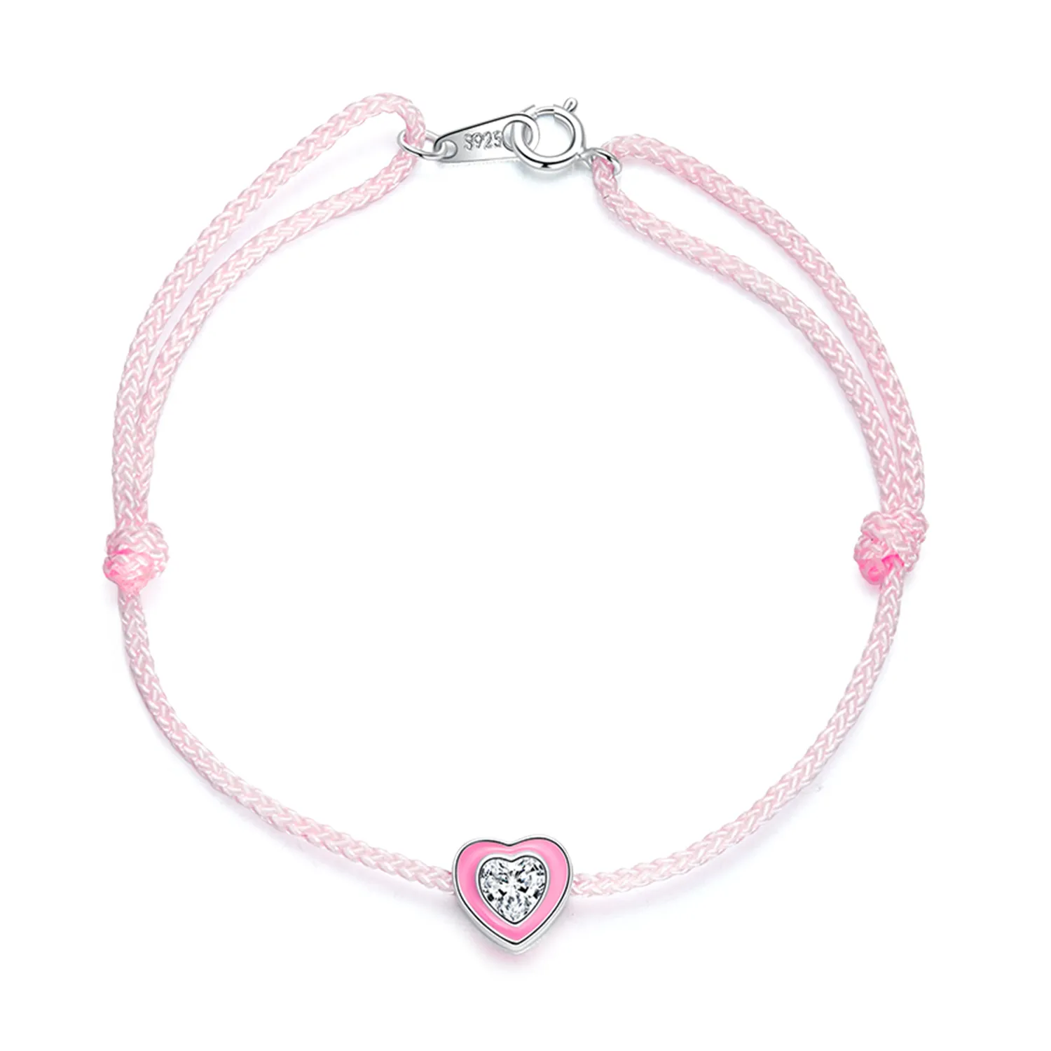 Pandora Style Pink Heart Anklet - SCT022