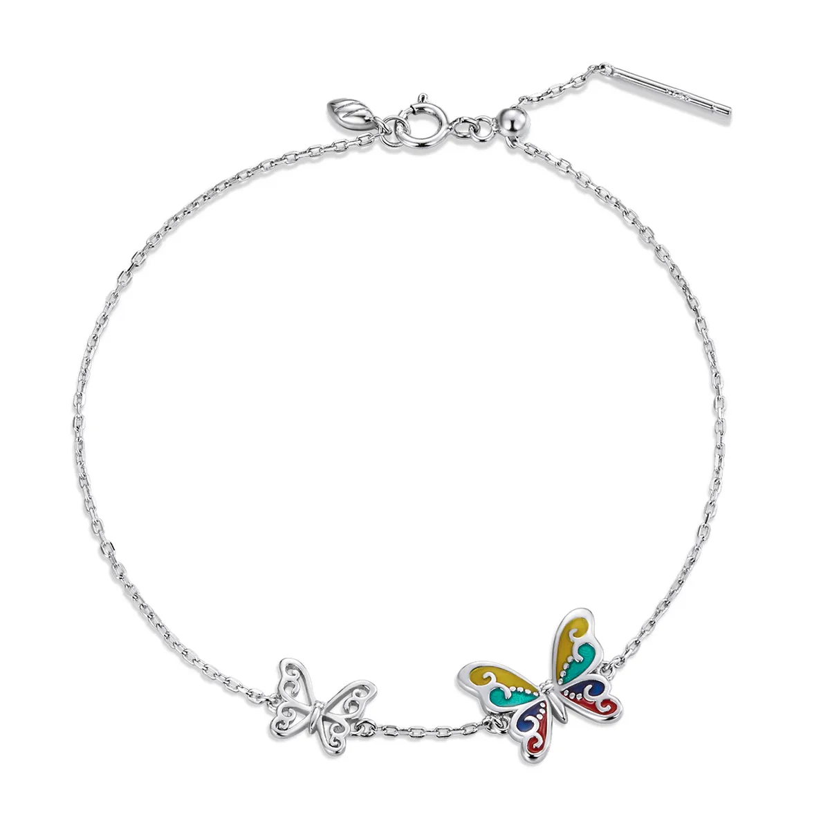 bratara cu fluture stralucitor in stil pandora scb228