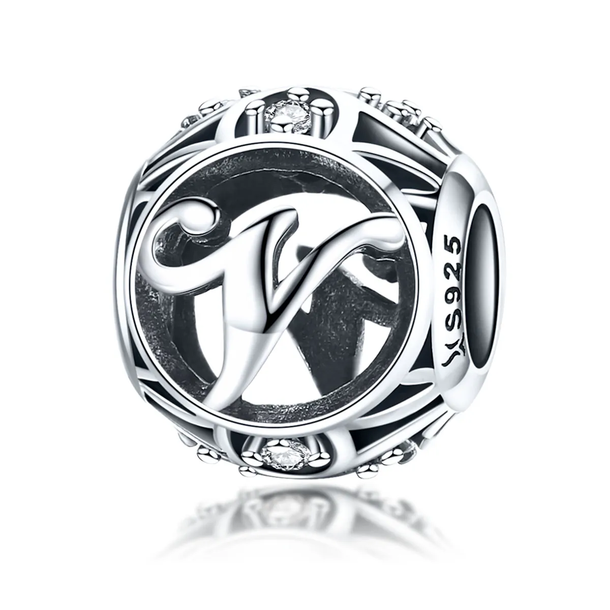 breloc pandora style letter v scc738 v