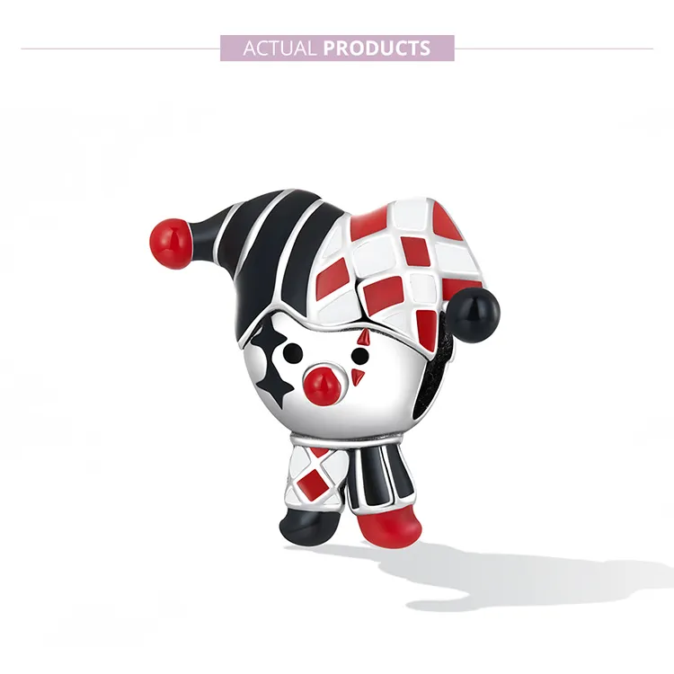 (imagine pentru) Breloc în stilul Pandora reprezentând un clovn jucător de poker - SCC2237 - Vizualizare 7