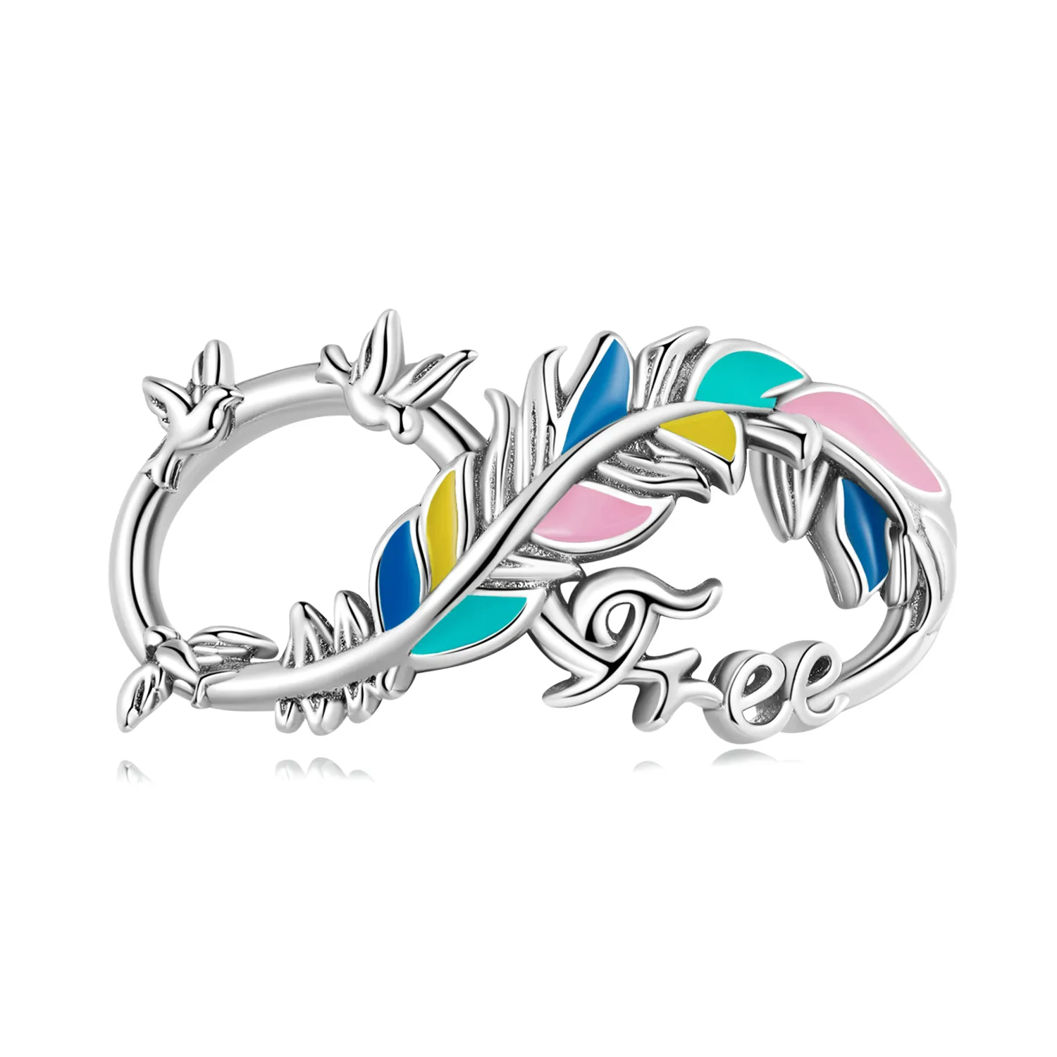 charm cu simbolul infinitului și peniță în stil pandora scc2322