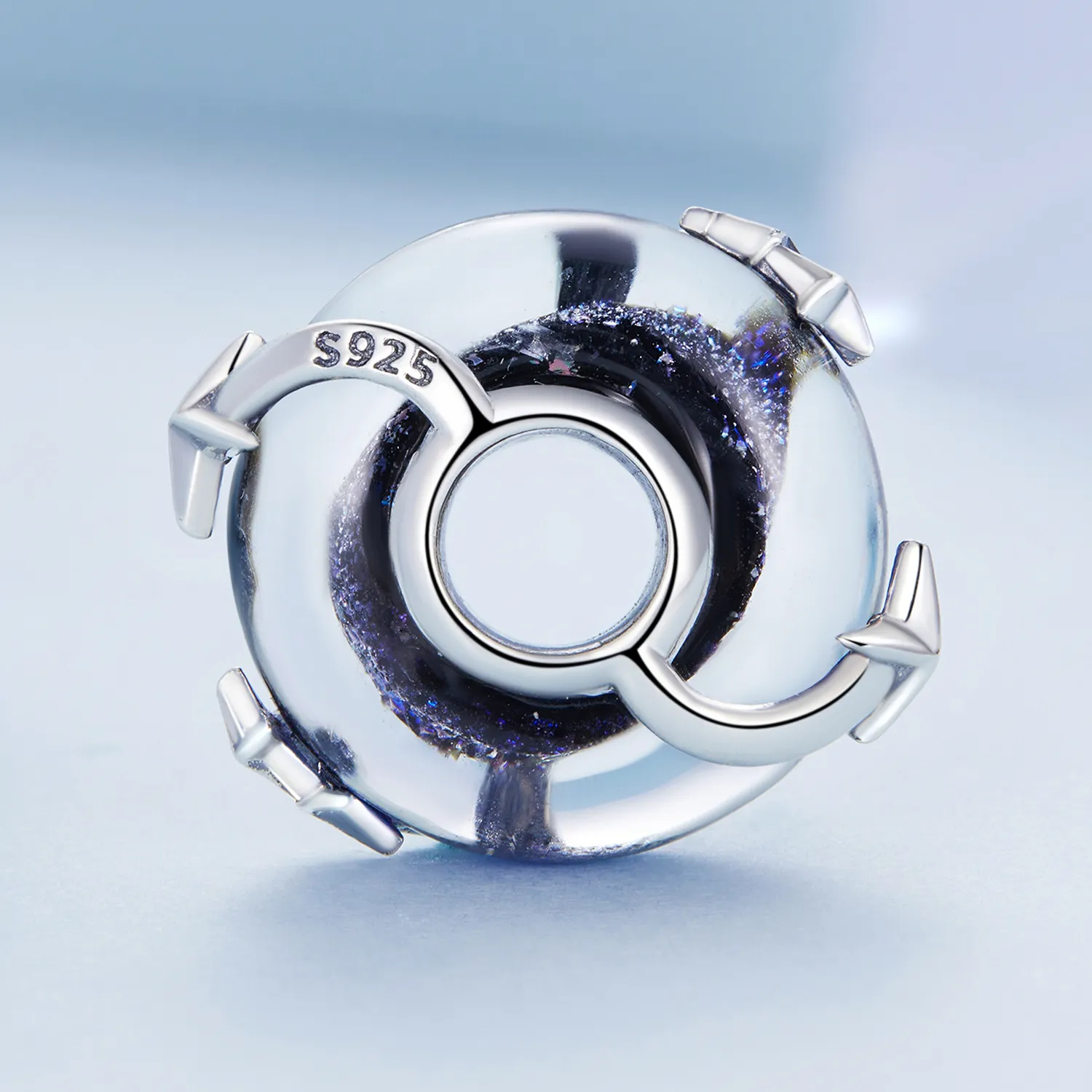 Charm din sticlă în stil Pandora cu cerul înstelat - BSC682