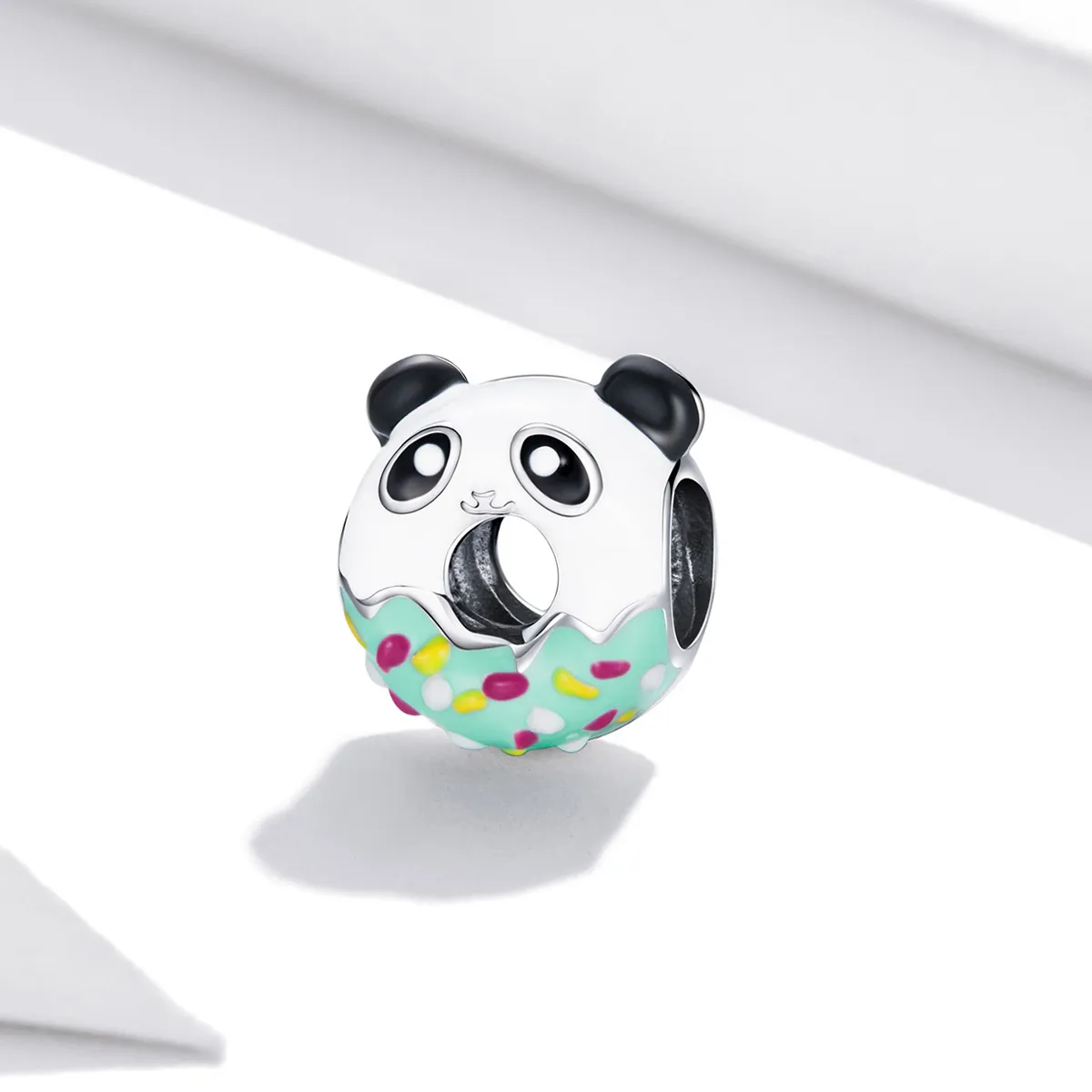 Pandantiv în stil Pandora cu panda și gogoșică - SCC1875
