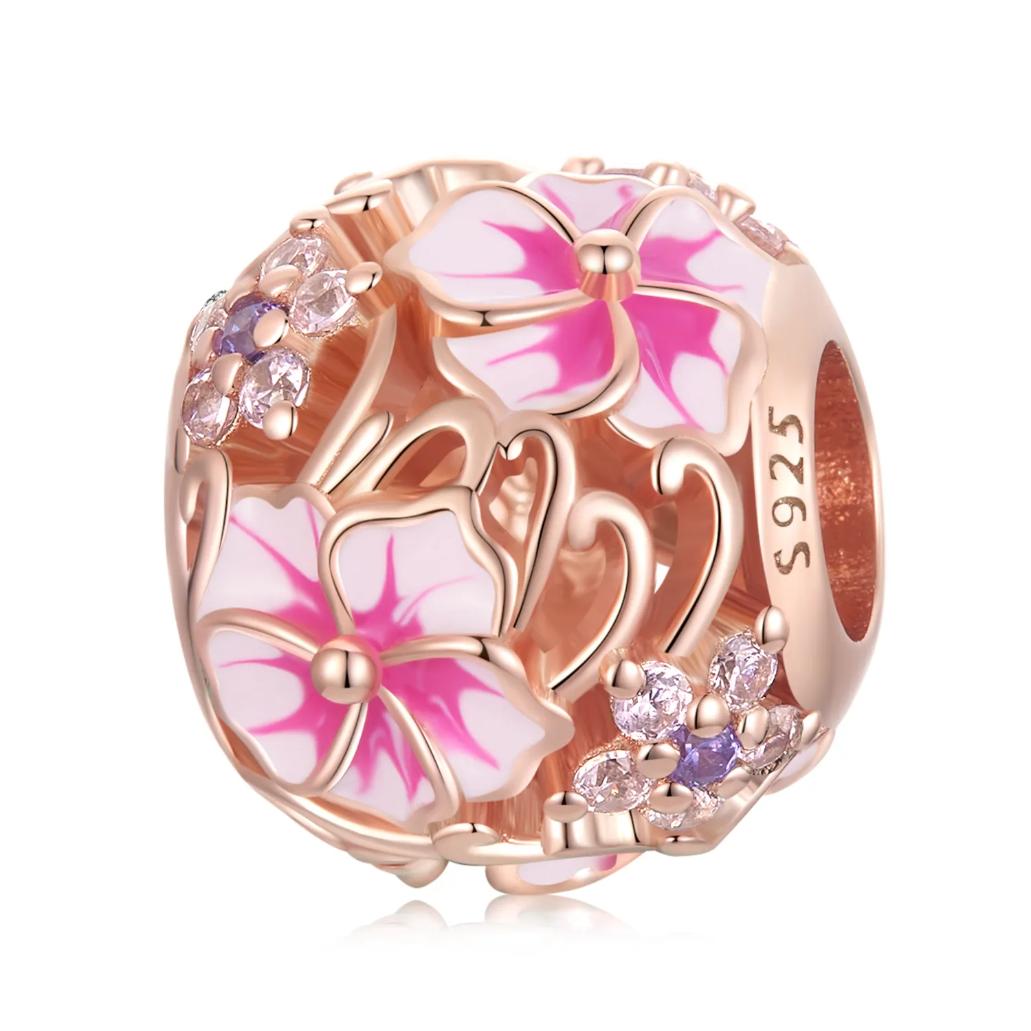 pandora stil amuletă sakura roz bsc643
