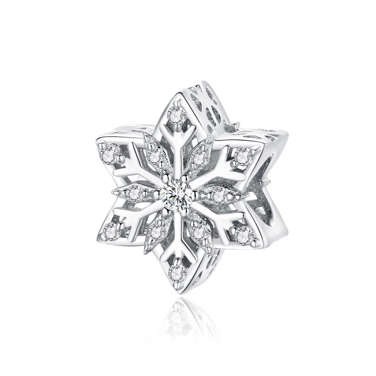 pandora stil charm strălucitor cu fulgi de zăpadă bsc368