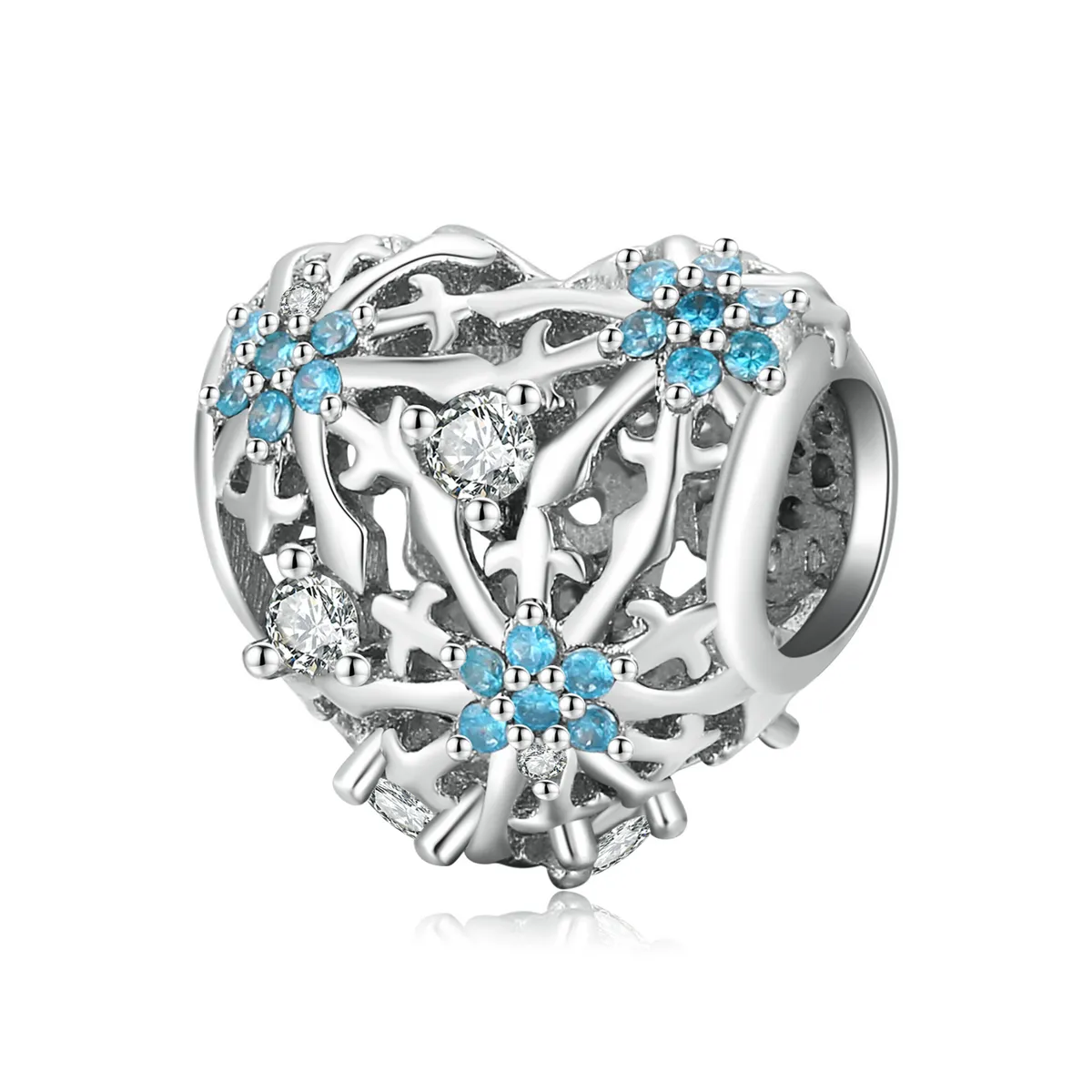 pandora stil floare de zăpadă inimă cârlig bsc530