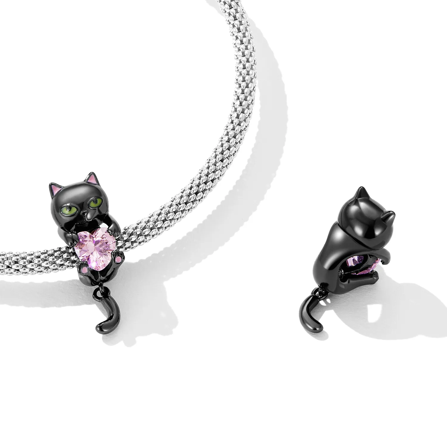 Pandora Stil Mică Cârligărie Neagră cu Pisicuță - SCC2329
