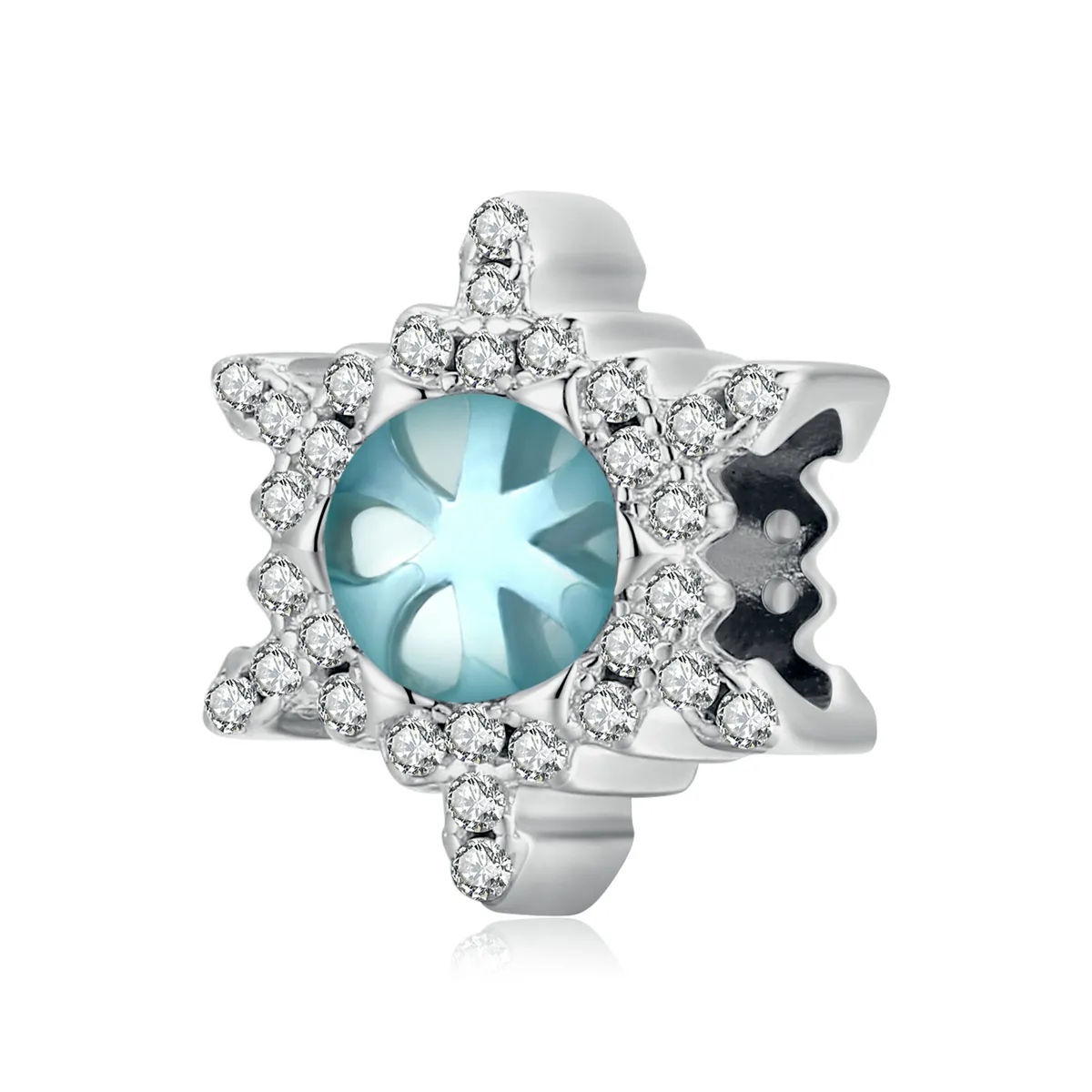 pandora stil pietre lunare charm floare de zăpadă bsc512