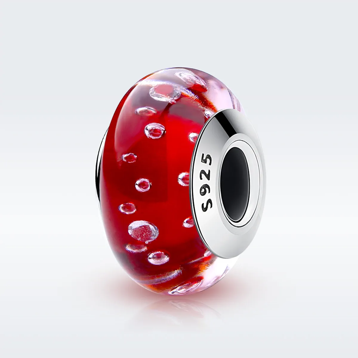 Pandora Stil Roșu Charma din Sticlă Murano - SCZ027