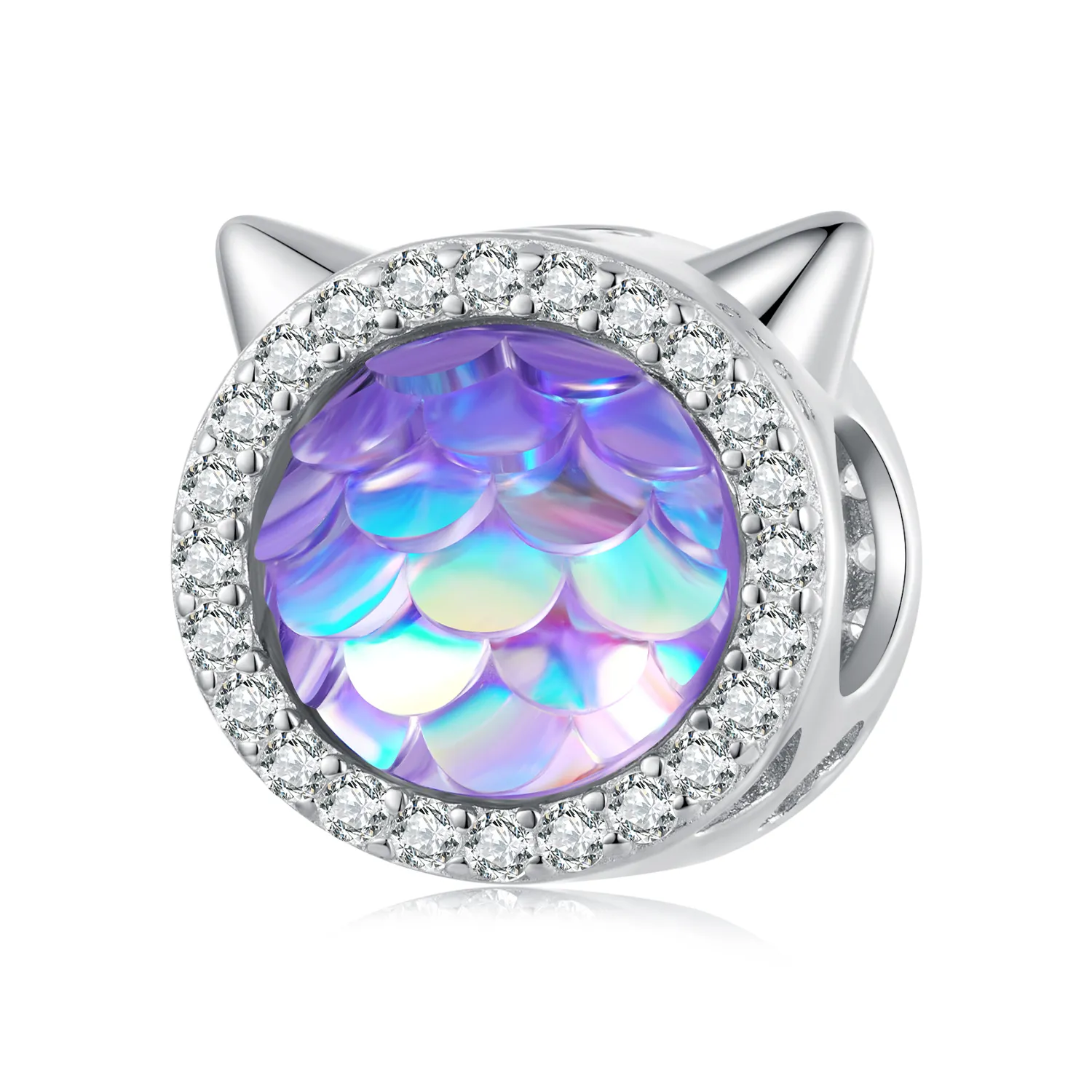 pandora style bijuterie piesă pandantiv cap de pisică cu scamă de pește bsc703