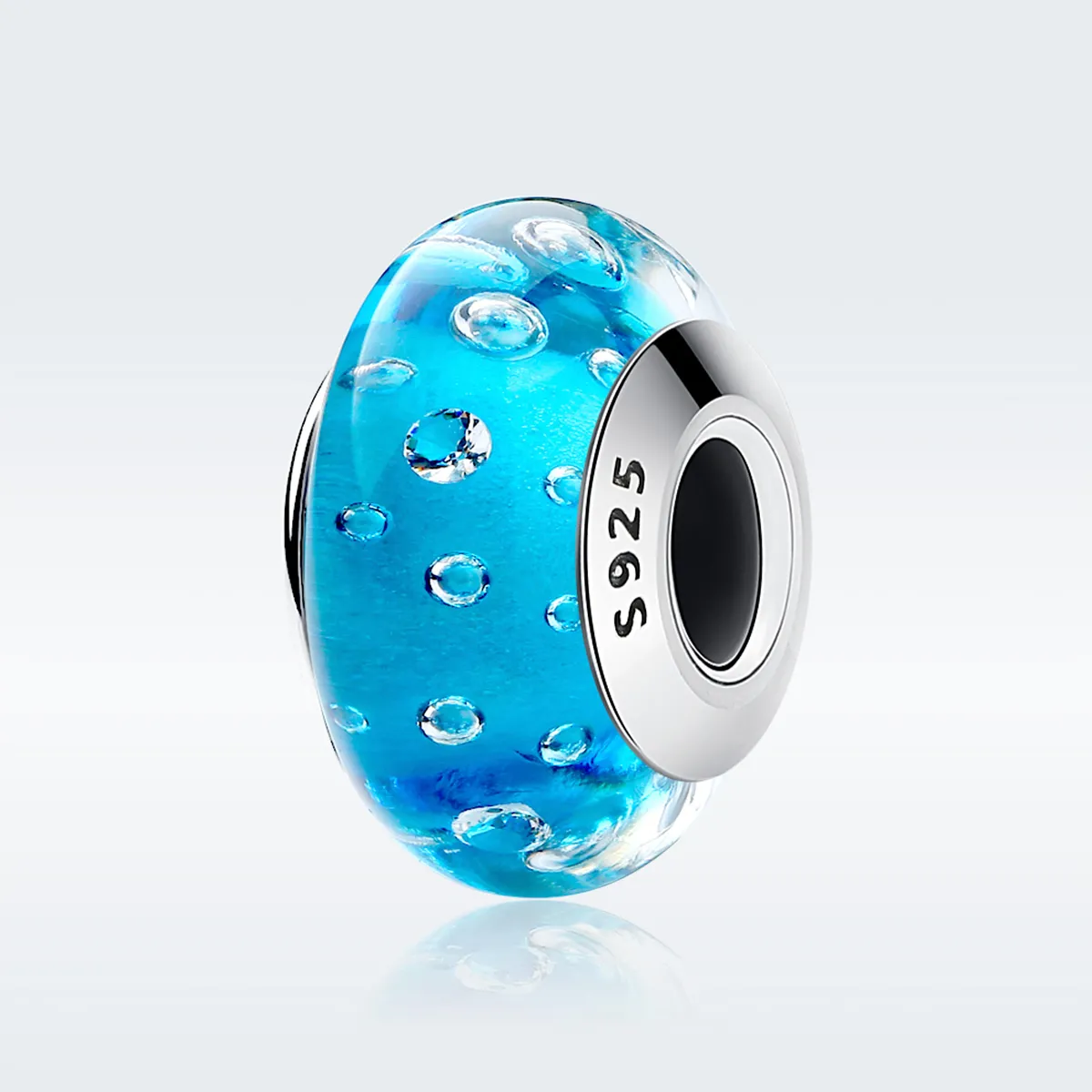 Pandora Style Blue Trend cu pandantiv din sticlă Murano filetată - SCZ029