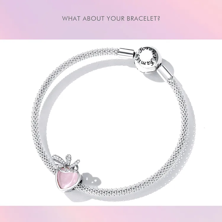(imagine pentru) Pandora Style Pink Heart Charm - SCC2261 - Vizualizare 8