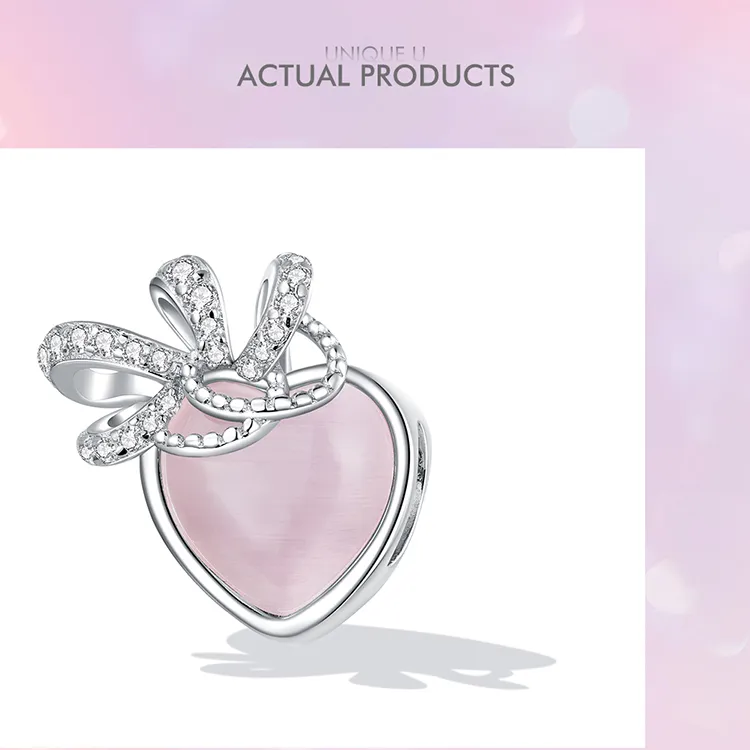 (imagine pentru) Pandora Style Pink Heart Charm - SCC2261 - Vizualizare 9