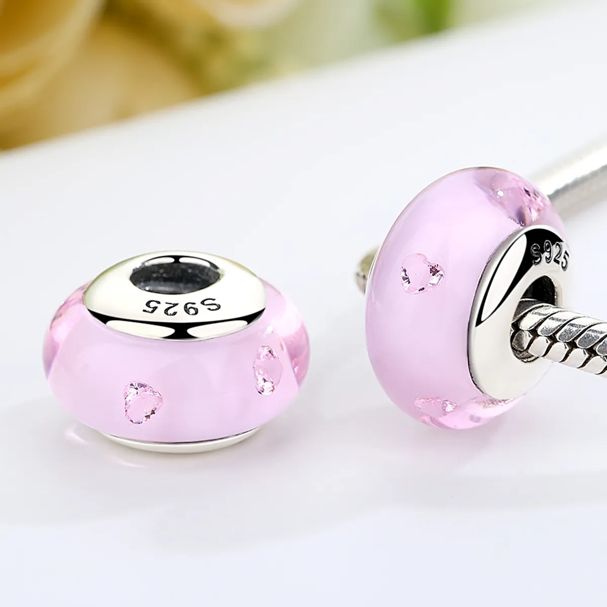 Pandora Style Pink Murano Glass Charm - SCZ003
