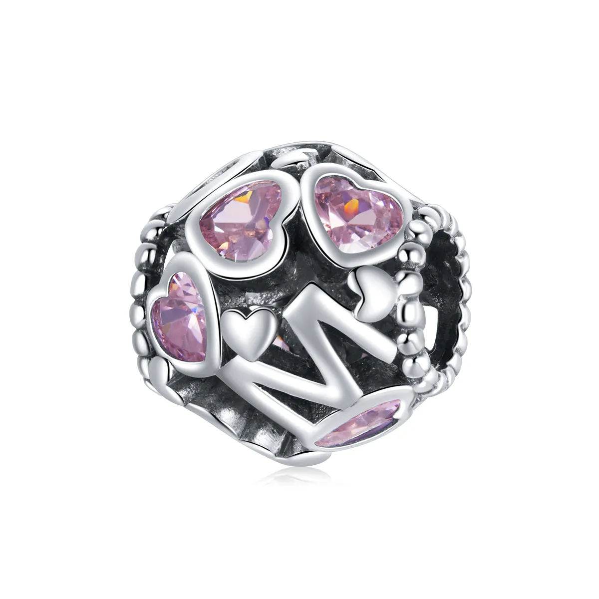 Pandora Style Spherical Heart Charm - BSC421