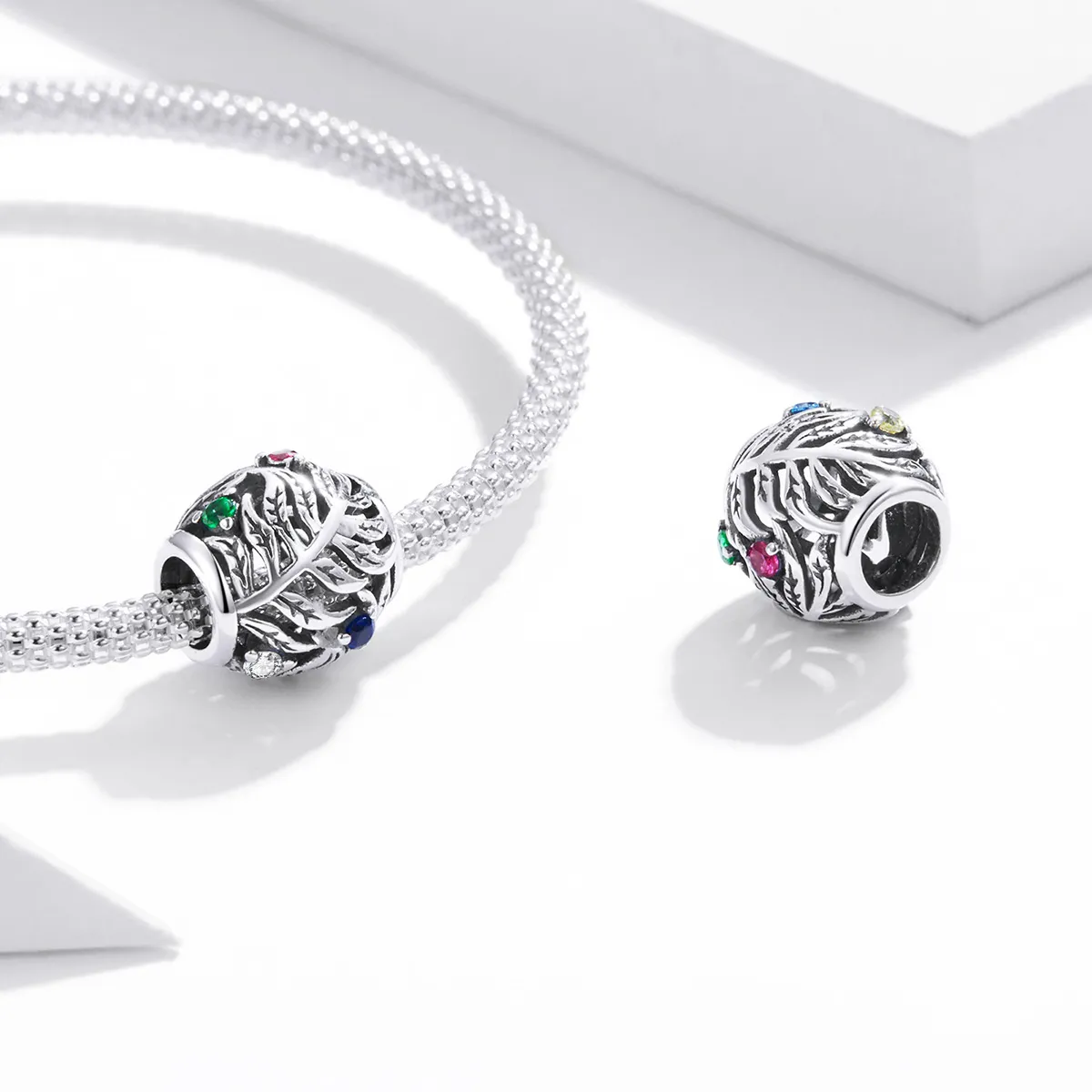 Pandora Style Tropical Leaves Charm - BSC450