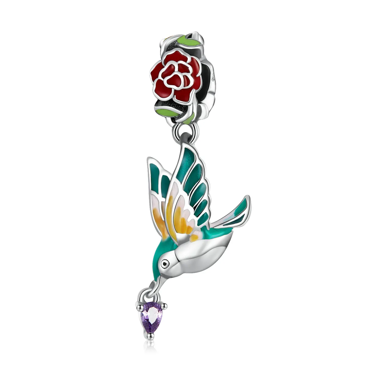 Pandantiv cu flori și păsări în stilul Pandora - SCC2195